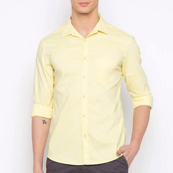 Combo of 3 Cotton Shirt for Man ( Lemon,Pista and White )