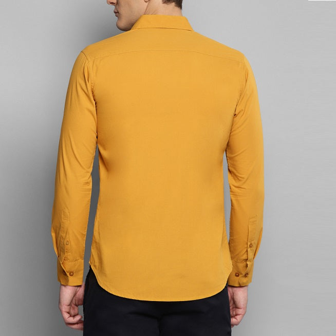 Premium Cotton Blend Solid Shirts (Mustard)