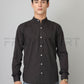 Frankshirt Chinese Collar Black Solid Tailored Fit Cotton Casual Shirt for Man - Frankshop.in