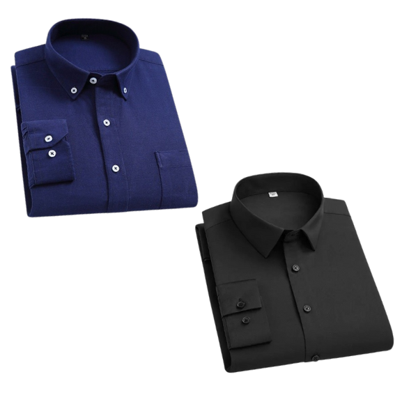 Combo of 2 Cotton Shirt for Man ( Navy Blue and Black ) - Frankshop.in