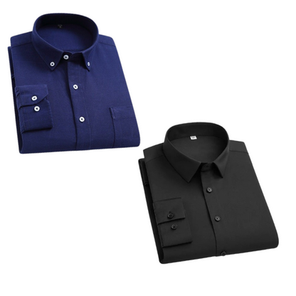 Combo of 2 Cotton Shirt for Man ( Navy Blue and Black ) - Frankshop.in