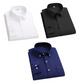 Combo of 3 Cotton Shirt for Man ( White,Black and Navy Blue ) - Frankshop.in
