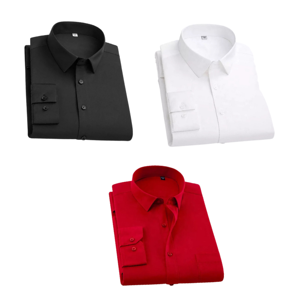 Combo of 3 Cotton Shirt for Man ( Black, White and Red )