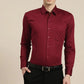 Plain Cotton Blend Solid Shirts (Maroon) - Frankshop.in