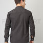 Frankshirt Chinese Collar Black Solid Tailored Fit Cotton Casual Shirt for Man - Frankshop.in