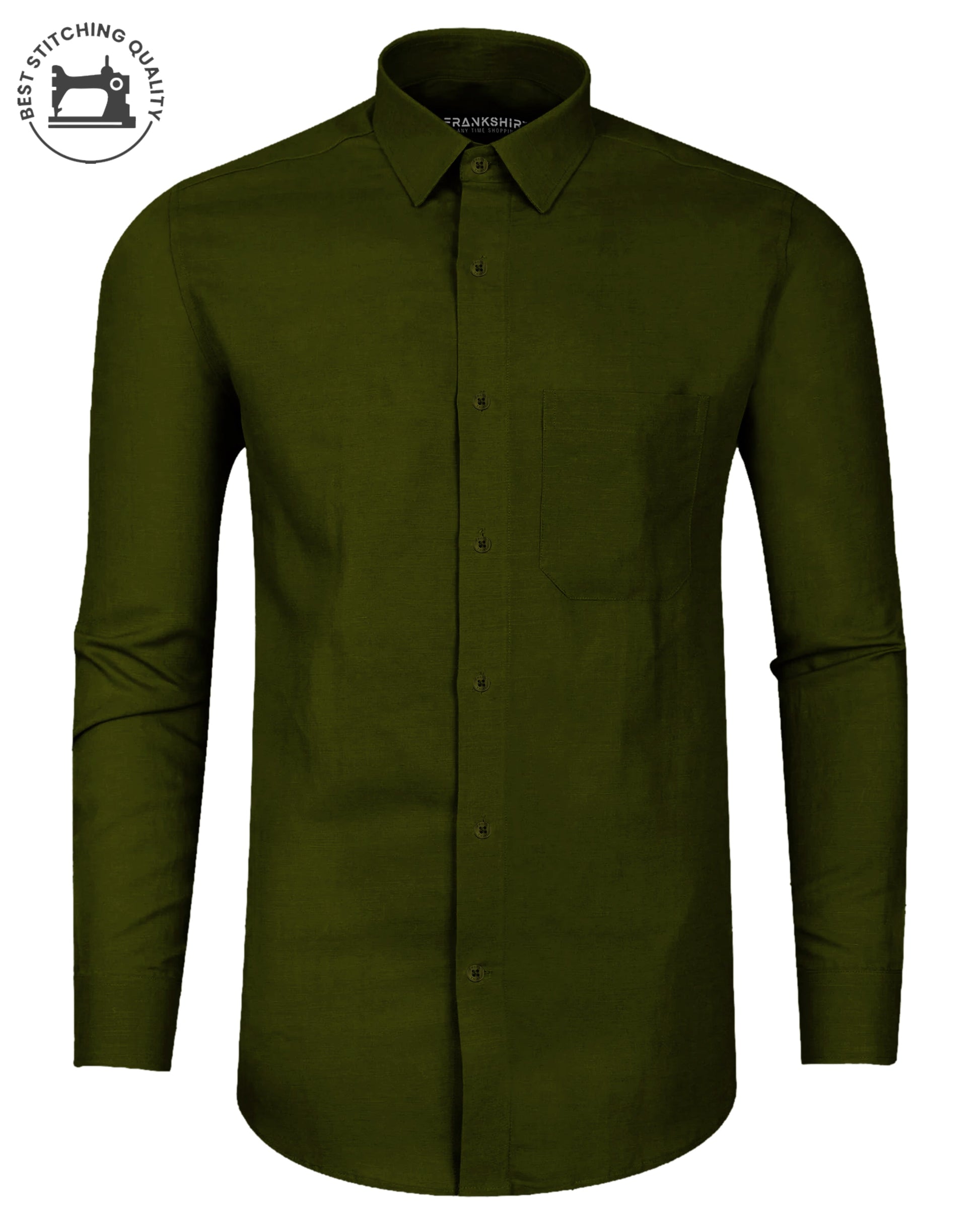 Bottle Green I Formal Shirt I Regular Fit I 100% Cotton Shirt - Frankshop.in