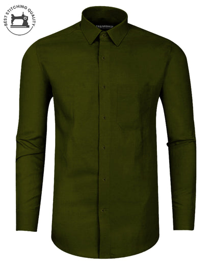 Bottle Green I Formal Shirt I Regular Fit I 100% Cotton Shirt - Frankshop.in