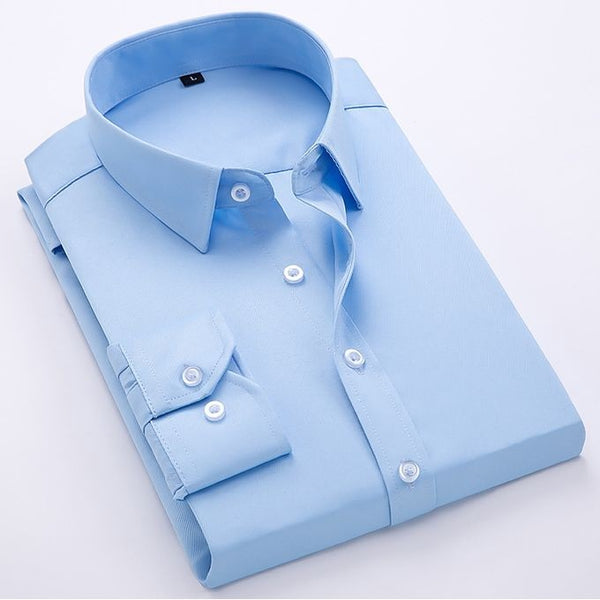 New Cotton Blend Solid Shirts (Light Blue)