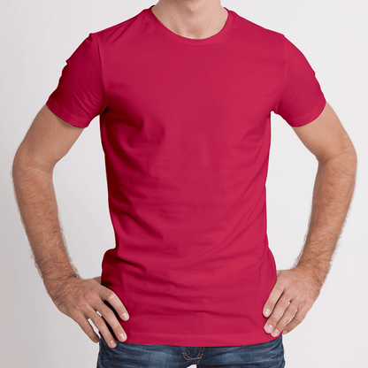 Pack of 4 Half Sleeves T-Shirts for Men 180 GSM (Mustard,Maroon,Red and White ) - Frankshop.in