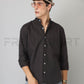 Frankshirt Chinese Collar Black Solid Tailored Fit Cotton Casual Shirt for Man - Frankshop.in