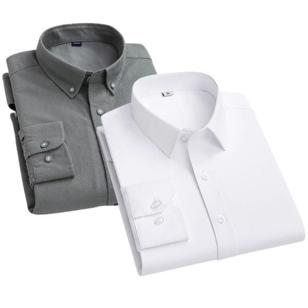 Combo of 2 Cotton Shirt for Man ( Grey and White )
