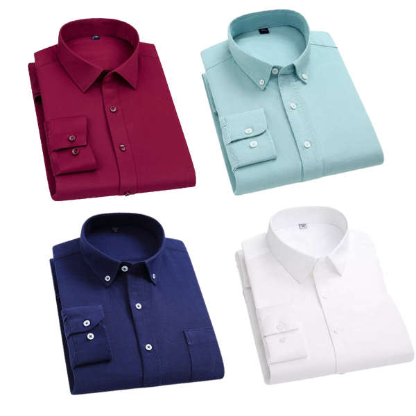 Combo of 4 Cotton Shirt for Man ( Maroon,Pista,Navy Blue and White )
