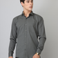Frankshirt Dark Grey Solid Tailored Fit Cotton Casual Shirt for Man - Frankshop.in