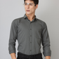 Frankshirt Dark Grey Solid Tailored Fit Cotton Casual Shirt for Man - Frankshop.in