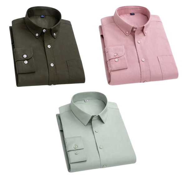 Combo of 3 Cotton Shirt for Man ( Mehandi,Pink and Pista )