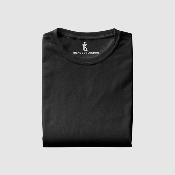 Half Sleeves 180 GSM T-Shirts for Men Cotton (Black)