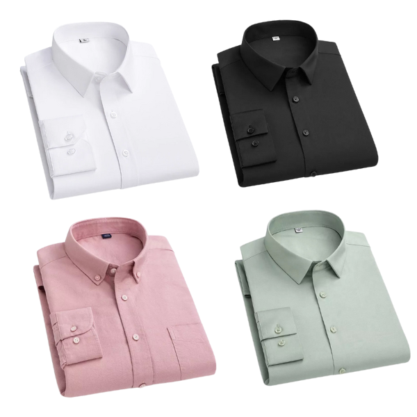 Combo of 4 Cotton Shirt for Man ( White,Black,Pink and Pista )