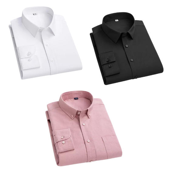 Combo of 3 Cotton Shirt for Man ( White,Black and Pink )