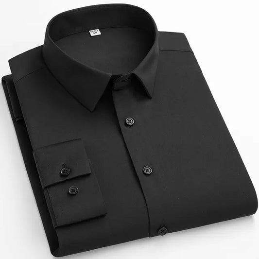 Premium Cotton Blend Solid Shirts (Black) - Frankshop.in