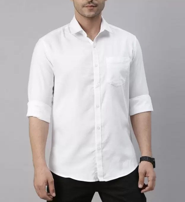Combo of 3 Cotton Shirt for Man (White Pink and Blue ) - Frankshop.in