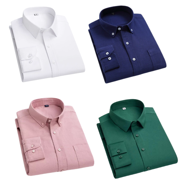 Combo of 4 Cotton Shirt for Man ( White,Navy Blue,Pink and Bottle Green )