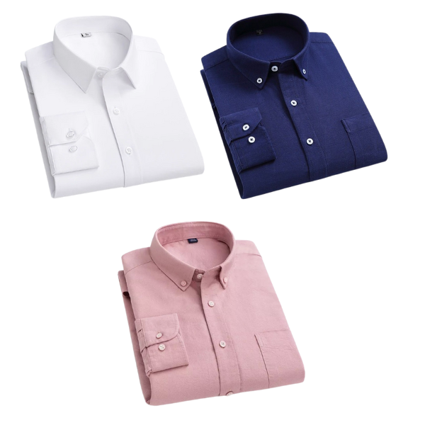 Combo of 3 Cotton Shirt for Man ( White,Navy Blue and Pink )
