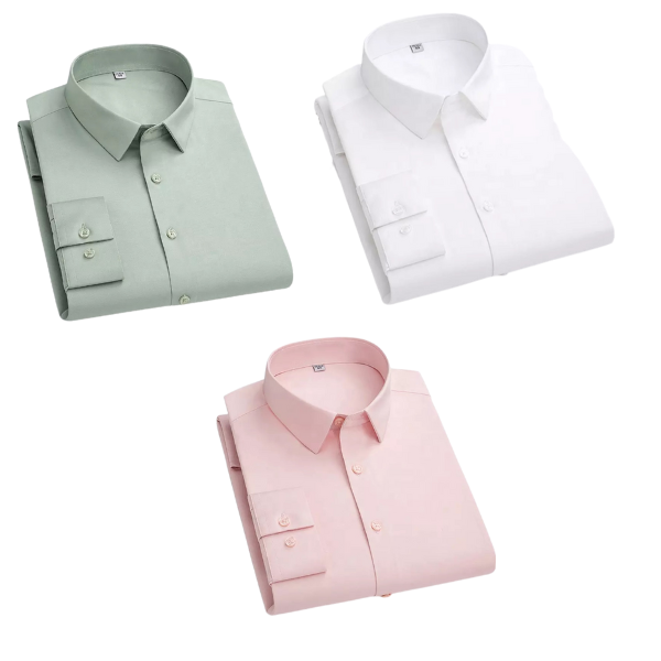 Combo of 3 Cotton Shirt for Man (Pista, White and Pink )