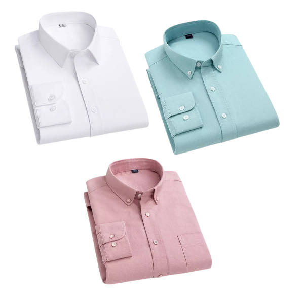 Combo of 3 Cotton Shirt for Man ( White,Pista and Pink )
