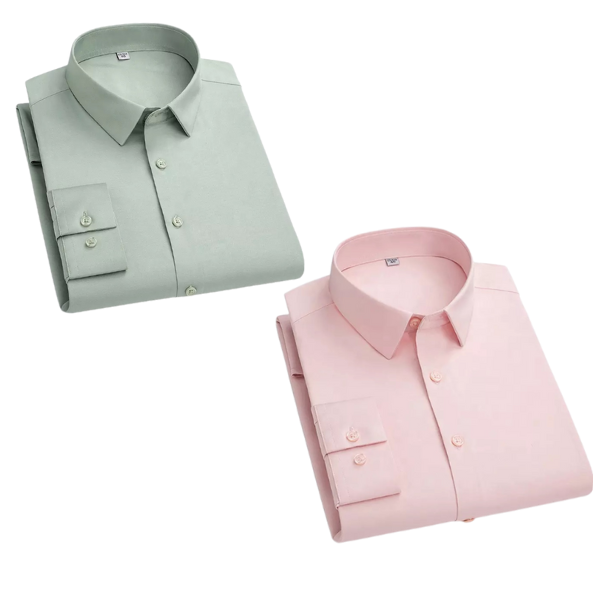 Combo of 2 Cotton Shirt for Man (Pink and Pista)