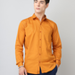 Frankshirt Mustard Solid Tailored Fit Cotton Casual Shirt for Man - Frankshop.in