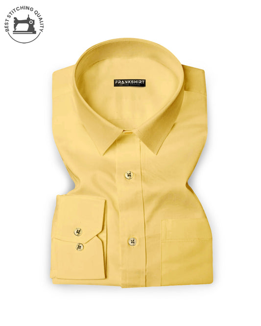 Yellow I Formal Shirt I Regular Fit I 100% Cotton Shirt - Frankshop.in