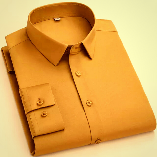 Premium Cotton Blend Solid Shirts (Mustard) - Frankshop.in