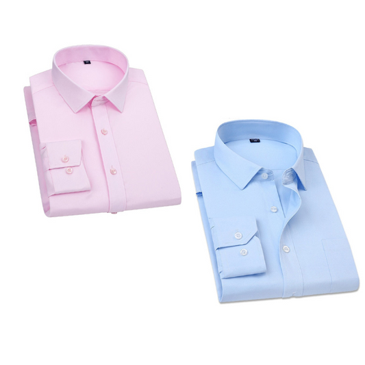 Combo of 2 Cotton Shirt for Man (Light Pink and Sky Blue) - Frankshop.in