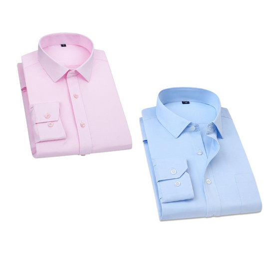 Combo of 2 Cotton Shirt for Man (Light Pink and Sky Blue)