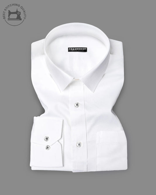 Pearl White I Formal Shirt I Regular Fit I 100% Cotton Shirt - Frankshop.in